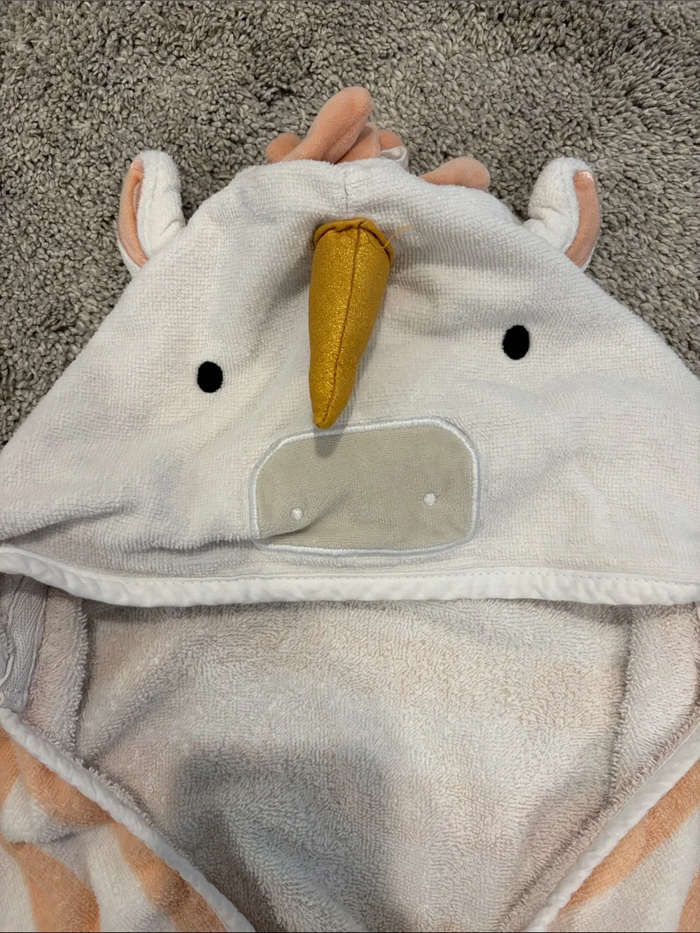 Pillowfort toddler girl Hooded Bath Towel unicorn
